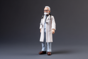 A medical professional as a plastic figurine